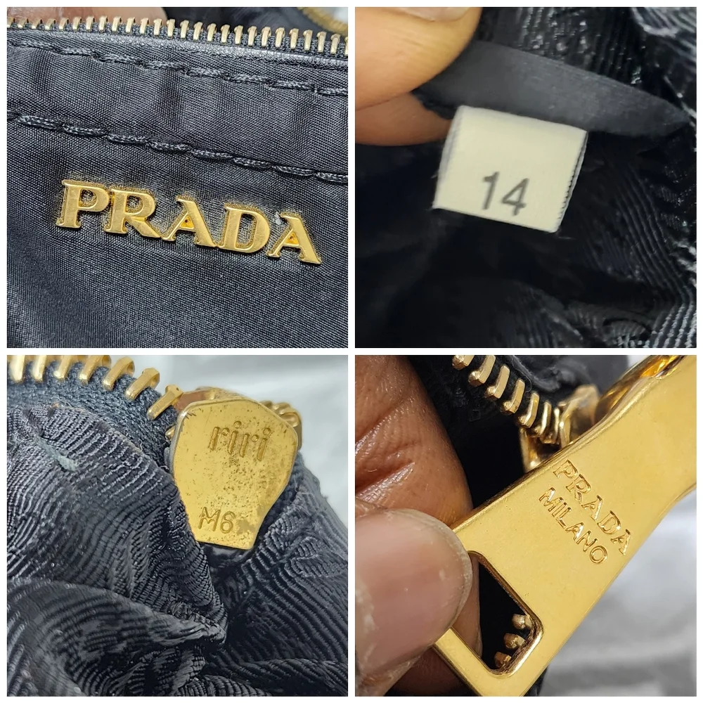 Prada Tessuto Canapa Nylon Hobo Bag Black